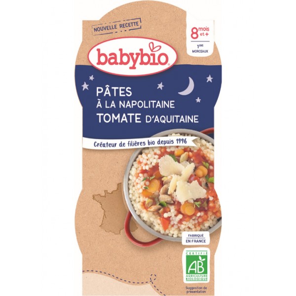 BABYBIO Večerné menu Neapolské cestoviny 2x 200 g