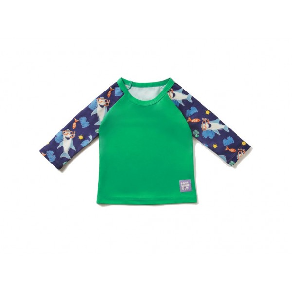 BAMBINO MIO Tričko detské do vody s rukávom, UPF 40+, Ocean, 9-12 kg -1-2 r