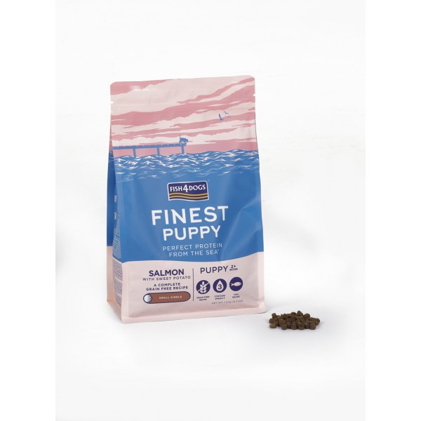 FISH4DOGS Granule malé pre šteniatka Finest losos so sladkými zemiakmi 1,5 kg, 2m+