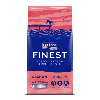 FISH4DOGS Granule veľké pre dospelých psov Finest losos so zemiakmi 12kg, 1+