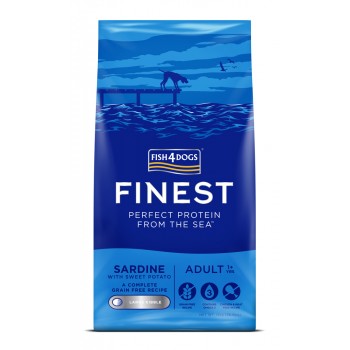 FISH4DOGS Granule veľké pre dospelých psov Finest sardínka so sladkými zemiakmi 12kg,1+