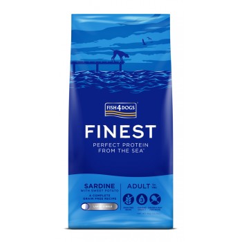 FISH4DOGS Granule veľké pre dospelých psov Finest sardínka so sladkými zemiakmi 6kg, 1+