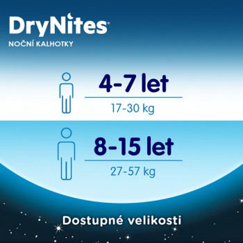 HUGGIES® DryNites Nohavičky plienkové jednorazové pre dievča 8-15 rokov (27-57 kg) 9 ks