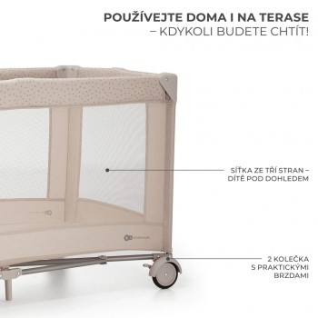 KINDERKRAFT Postieľka cestovná Joy 2 s doplňky Beige