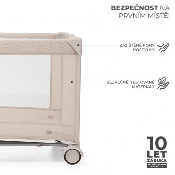 KINDERKRAFT Postieľka cestovná Joy 2 s doplňky Beige