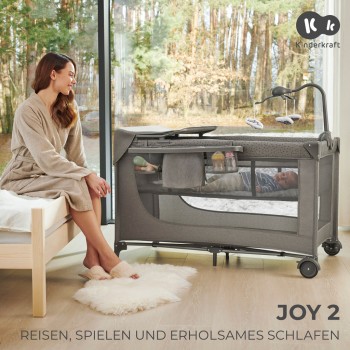 KINDERKRAFT Postieľka cestovná Joy 2 s doplňky Beige