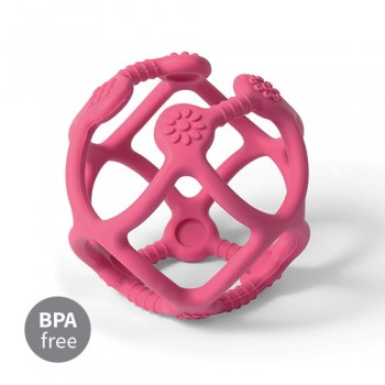 BABYONO Hryzačka silikónová Ortho loptička ružová 0m+