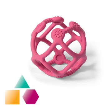 BABYONO Hryzačka silikónová Ortho loptička ružová 0m+