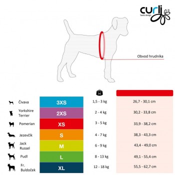 CURLI Postroj pre psov so sponou Air-Mesh Black L, 8-13 kg