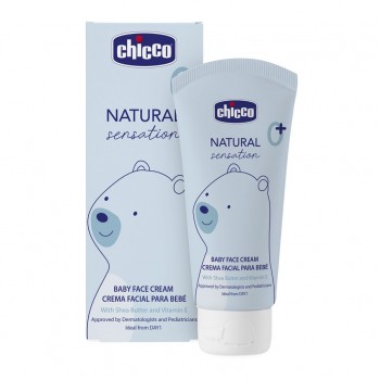 CHICCO Krém na detskú tvár Natural Sensation s bambuckým maslom a vitamínom E 50ml, 0m+