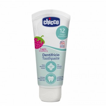 CHICCO Set zubná kefka a pasta s fluórom v puzdre Always Smiling modrá 12m+