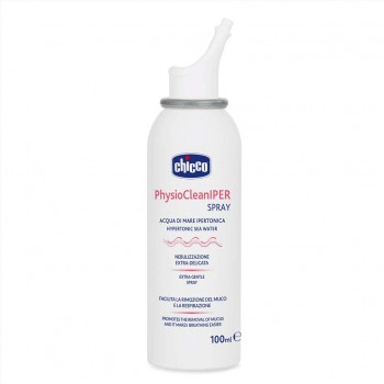 CHICCO Sprej do nosa hypertonický s morskou vodou PhysioCleanIPER na upchatý nos 100ml, 12m+