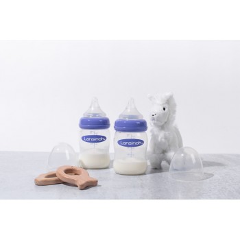 LANSINOH Fľaša dojčenská s NaturalWaveTM cumľom 160 ml (S), 2ks
