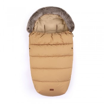 PETITE&MARS Set zimný fusak Comfy 4v1 + rukavice na kočík Furry Elegant Caramel