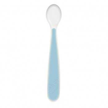 CHICCO Set jedálenský silikónový - blue, 6m+