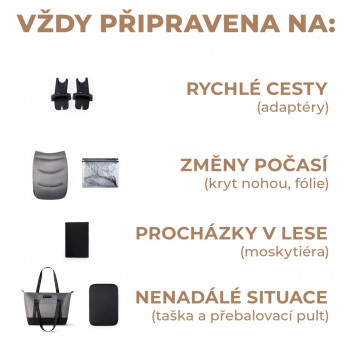 KINDERKRAFT Kočík kombinovaný 3v1 Prime 2 Grey