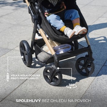 KINDERKRAFT Kočík kombinovaný Moov 2 3v1 Moonlight Grey - penové kolesá