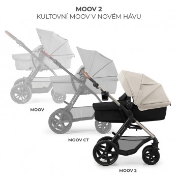 KINDERKRAFT Kočík kombinovaný Moov 2 3v1 Moonlight Grey - penové kolesá