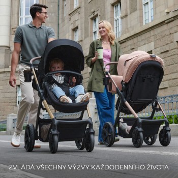 KINDERKRAFT Kočík kombinovaný Moov 2 3v1 Moonlight Grey - penové kolesá