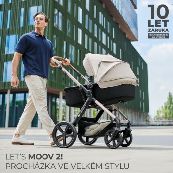 KINDERKRAFT Kočík kombinovaný Moov 2 3v1 Sand Beige - penové kolesá