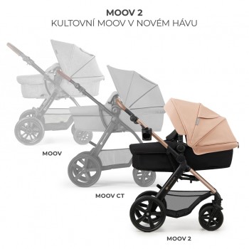 KINDERKRAFT Kočík kombinovaný Moov 2 3v1 Sand Beige - penové kolesá