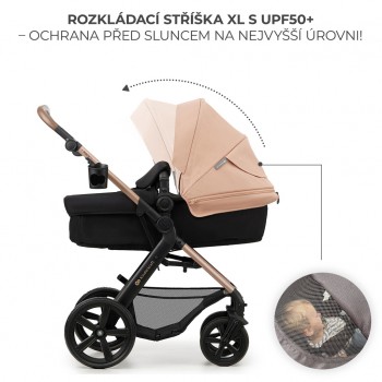 KINDERKRAFT Kočík kombinovaný Moov 2 3v1 Sand Beige - penové kolesá