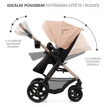 KINDERKRAFT Kočík kombinovaný Moov 2 3v1 Sand Beige - penové kolesá