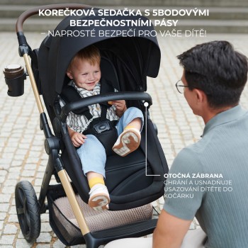 KINDERKRAFT Kočík kombinovaný Moov 2 Air 3v1 Moonlight Grey