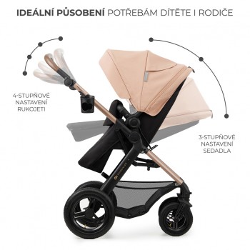 KINDERKRAFT Kočík kombinovaný Moov 2 Air 3v1 Sand Beige