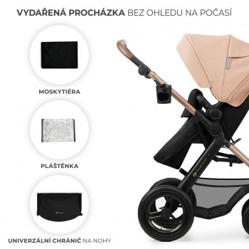 KINDERKRAFT Kočík kombinovaný Moov 2 Air 3v1 Sand Beige