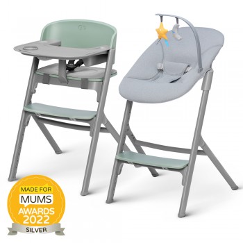 KINDERKRAFT SELECT Set jedálenská stolička Livy Olive Green + lehátko Calmee, Premium