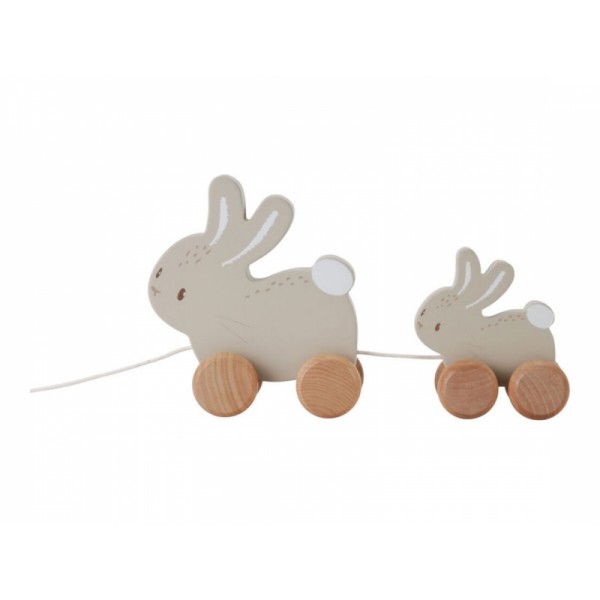 LITTLE DUTCH Králiky ťahacie drevené Baby Bunny
