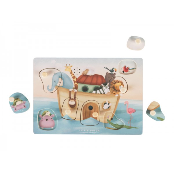 LITTLE DUTCH Puzzle skladacie so zvukom Noemova archa