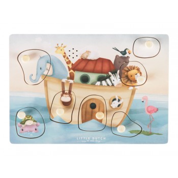 LITTLE DUTCH Puzzle skladacie so zvukom Noemova archa