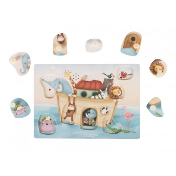 LITTLE DUTCH Puzzle skladacie so zvukom Noemova archa