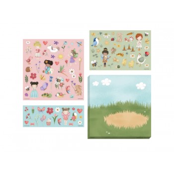 LITTLE DUTCH Sada so samolepkami Rosa & Friends