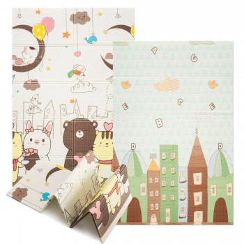 Obojstranná podložka hrubá mesto noc 180x120