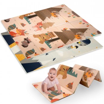 Obojstranná podložka hrubá lesné zvieratká 180x120