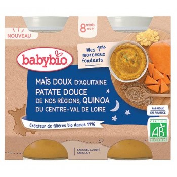 BABYBIO Bio sladká kukurica, sladké zemiaky a quinoa 2x200 g