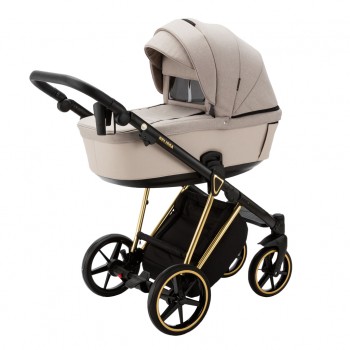 ADAMEX Kočík kombinovaný Belissa Special Edition Beige/Gold + KIDDY Evoluna i-size 2 + základňa