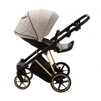 ADAMEX Kočík kombinovaný Belissa Special Edition Beige/Gold + KIDDY Evoluna i-size 2 + základňa