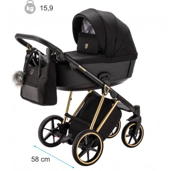 ADAMEX Kočík kombinovaný Belissa Special Edition Beige/Gold + KIDDY Evoluna i-size 2 + základňa