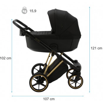 ADAMEX Kočík kombinovaný Belissa Special Edition Beige/Gold + KIDDY Evoluna i-size 2 + základňa