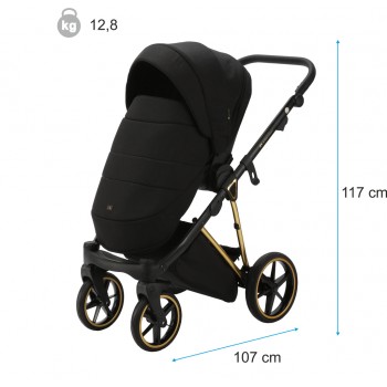 ADAMEX Kočík kombinovaný Belissa Special Edition Beige/Gold + KIDDY Evoluna i-size 2 + základňa