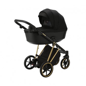 ADAMEX Kočík kombinovaný Belissa Special Edition Black/Gold + KIDDY Evoluna i-size 2 + základňa