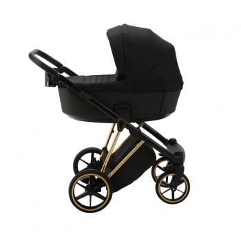 ADAMEX Kočík kombinovaný Belissa Special Edition Black/Gold + KIDDY Evoluna i-size 2 + základňa