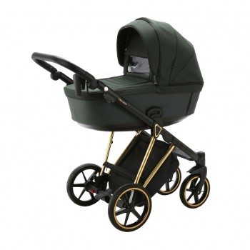 ADAMEX Kočík kombinovaný Belissa Special Edition Dark Green/Gold +KIDDY Evoluna i-size 2+základňa