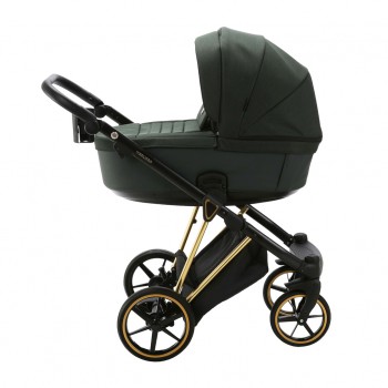 ADAMEX Kočík kombinovaný Belissa Special Edition Dark Green/Gold +KIDDY Evoluna i-size 2+základňa