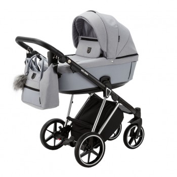 ADAMEX Kočík kombinovaný Belissa Special Edition Grey/Silver + KIDDY Evoluna i-size 2 + základňa