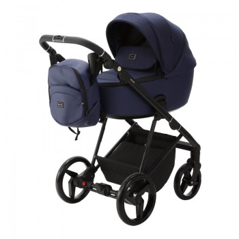 ADAMEX Kočík kombinovaný Blanc Standard Blue + KIDDY Evoluna i-size 2 + základňa